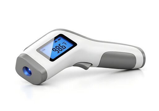 Digital infrared thermometer gun for contactless body temperature measurement with blue display screen