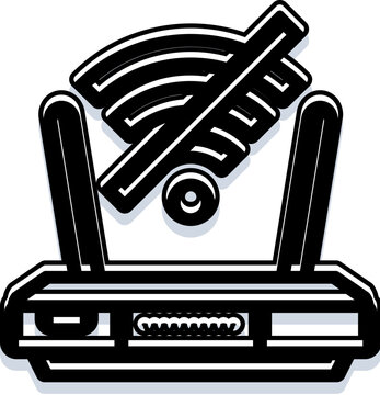 Router showing no wireless signal or offline status, indicating network outage, connectivity failure or hardware issue requiring troubleshooting, repair, or isp support for restoration