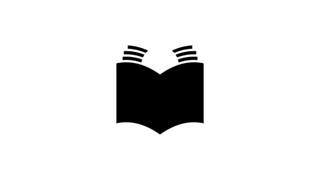 Bald man reading a book, black isolated vector silhouette