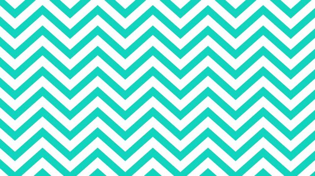 Abstract Chevron Zigzag Horizontal Scroll Background Animation Seamless Loop 4K. Cyan and White.