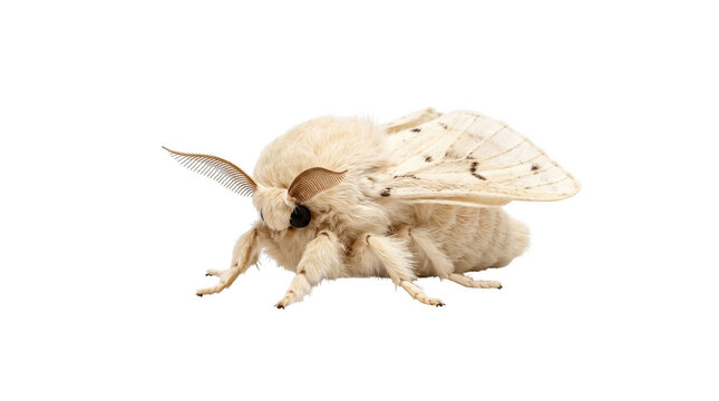 Fluffy white poodle moth Insect, transparent, png, isolated white isolated on transparent background png
