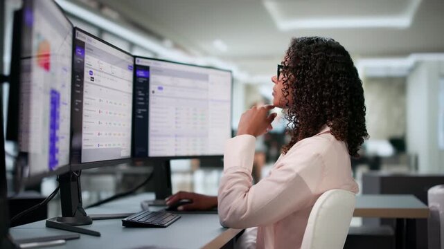 Compliance Manager Carefully Reviews Internal Controls Dashboard