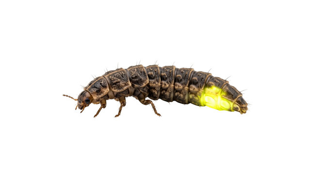 Glowing firefly larva glowworm Insect, transparent, png, isolated white isolated on transparent background png