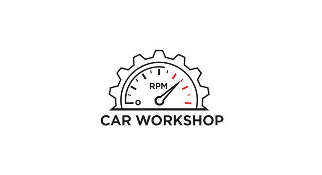 RPM gauge on car dashboard closeup.