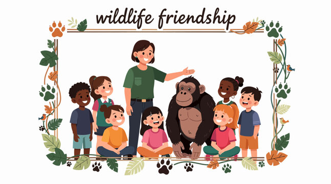 wildlife friendship with children and gorilla