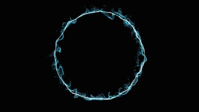 Blue shockwave glowing effect overlay anime style. Lightning, energy blast, magic spell and aura power up VFX