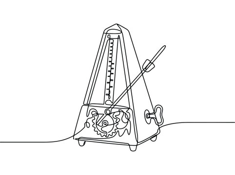 A metronome with a pendulum swinging with flowing rhythm and tempo for music