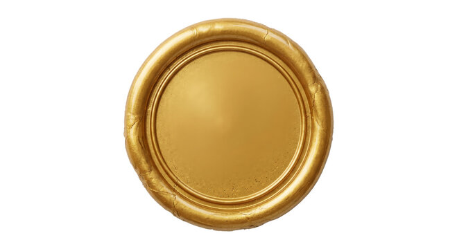 Golden wax seal with blank center for custom imprint or text