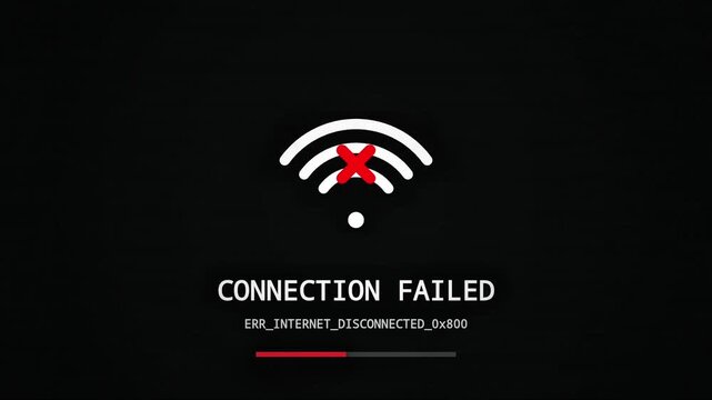 Connection Failed Error Screen Loop - Internet Disconnected with glitch effect