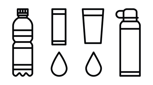 Bottle icon vector illustration of drink container collection