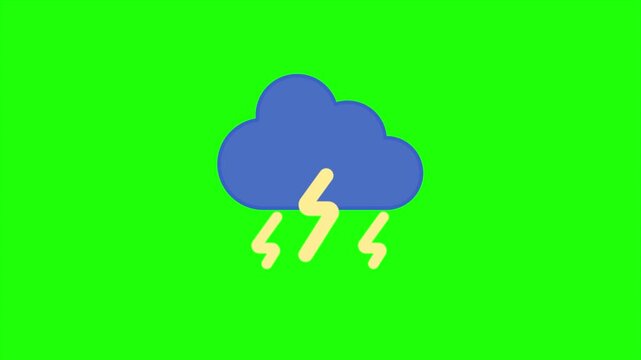 Thunderstorm Rain Clouds Chroma Key Animation