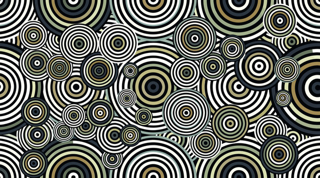 black and gold concentric circles pattern