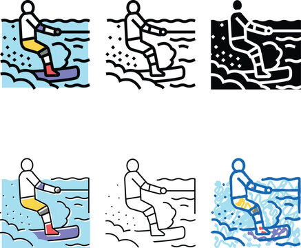 wakeboarding extreme variations sport color icon vector. wakeboarding extreme sport sign. isolated symbol