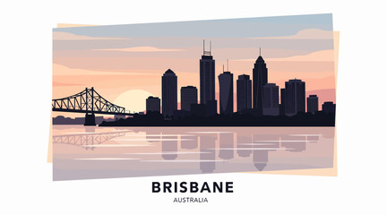 Obraz premium Brisbane city skyline at sunset, Australia
