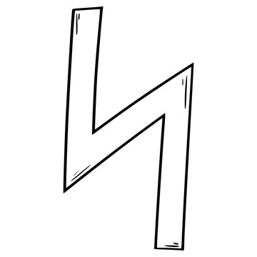 sowilo rune illustration hand drawn outline vector
