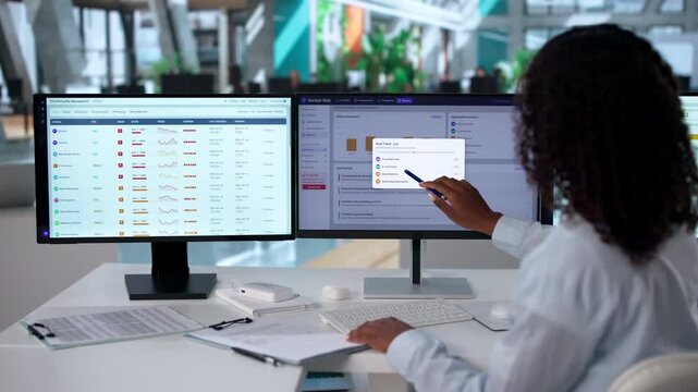 Risk Manager Assessing Third-party Compliance On Computer