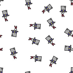 Fototapeta premium rabbit in hat vector seamless pattern rabbit in hat sign illustration