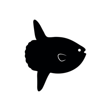 Mola fish silhouette icon vector illustration on white background.