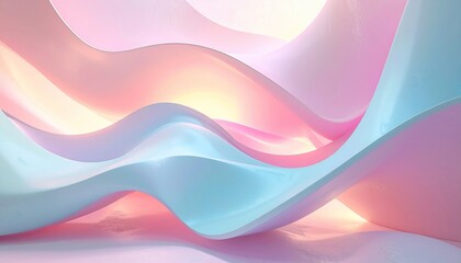 Fototapeta premium Abstract Pastel Waves - A Serene and Dreamy Background.