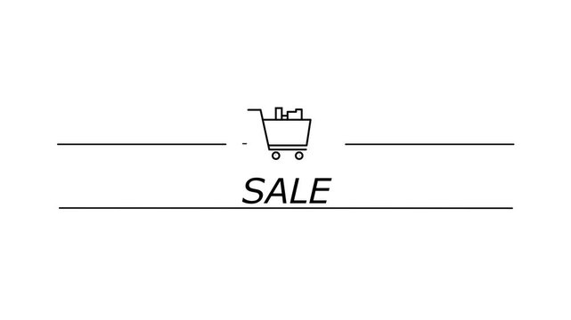 Animated Shopping Cart Icon for Digital Retail, E-Commerce Interface 4K Stock Video