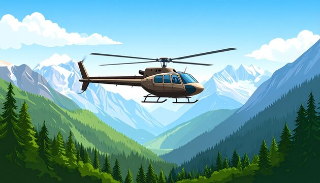Small propeller plane flying over lush green mountain valley.