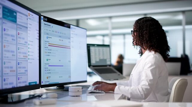 Healthcare IT Specialist Reviewing Patient Medical Records