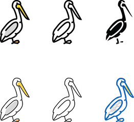Fototapeta premium pelican bird color icon vector. designs pelican bird sign. isolated symbol