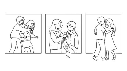 Fototapeta premium This illustration depicts a sibling duo enjoying playful interactions, showcasing the joy and connection shared between brothers and sisters in a heartwarming manner.
