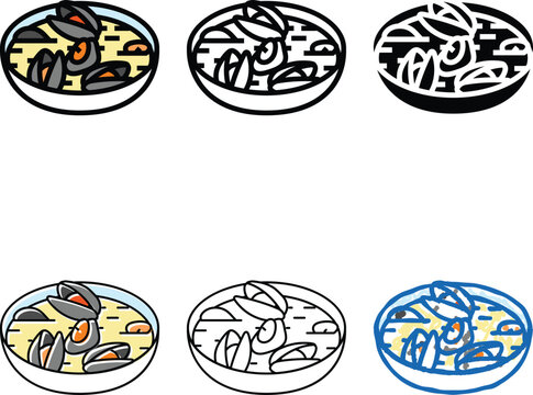 mussels broth sea cuisine color icon vector. mussels broth sea cuisine sign. minimal isolated symbol