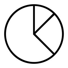 Minimalist Vector Pie Chart Icon with Three Segments, Hand-Drawn Outline Line Art Illustration for Data Visualization, Statistics, Business Reports, Infographics, Analytics Dashboards, Scalable Design © Mirza