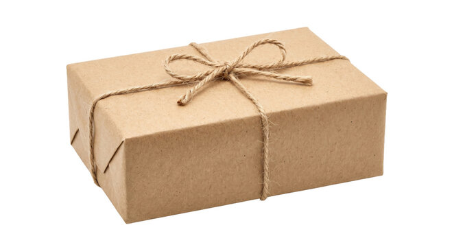 Simple brown paper package tied with twine, ready for shipping or gifting