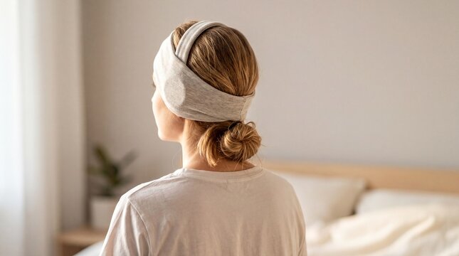 Comfortable Sleep Headphones for Peaceful Night's Rest in Serene Bedroom Setting