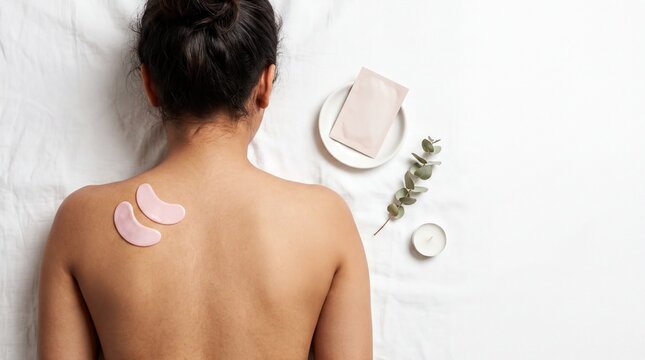 Indian Woman's Serene Skincare Moment with Under-Eye Patches &ndash; Beauty Product Focus