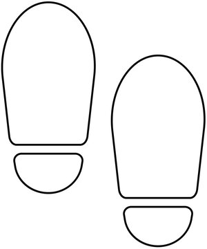 Boot Footprints Line Icon, Outline Shoe Sole Prints and Human Footstep Trail Navigation Symbol, Transparent PNG