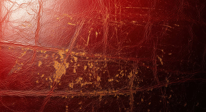 A close-up of the surface of a worn and weathered leather jacket with visible cracks and creases
