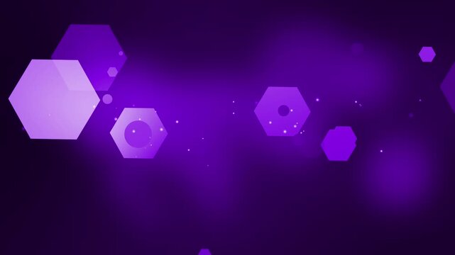 Abstract background with colorful hexagons and circles animation