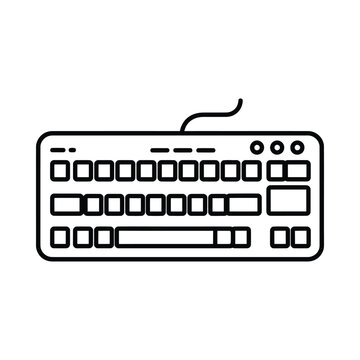 Minimalist computer keyboard line icon.