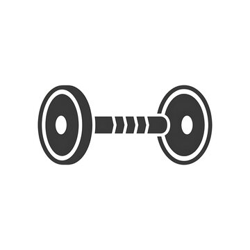 Simple flat vector icon of a dumbbell for fitness and gym training.