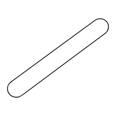 Minimalist vector icon of tongue depressor medical tool in clean line art style. Hand-drawn outline illustration of wooden tongue blade for healthcare and medical examination design needs. © MostSabineYesmin