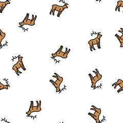 Fototapeta premium deer animal in zoo vector seamless pattern deer animal in zoo sign illustration