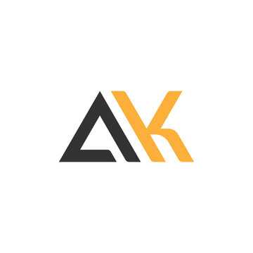 Ak letter logo monogram modern minimal design with monogram, isolated