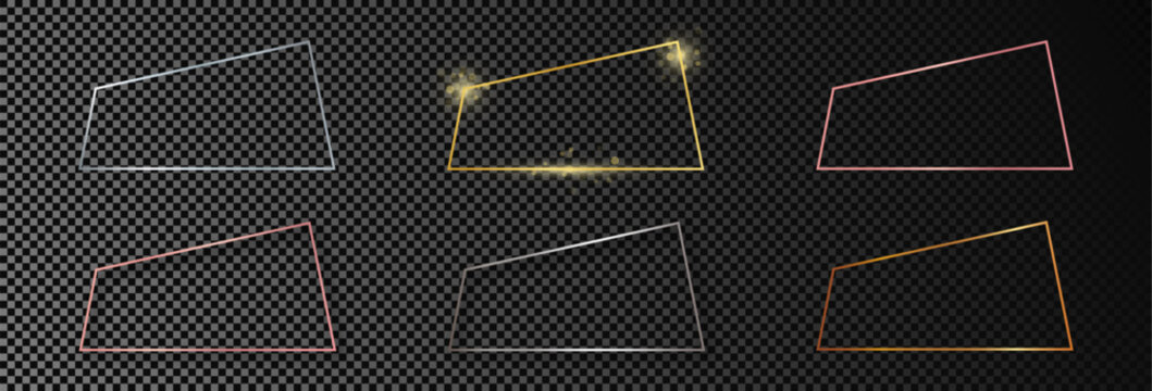Set of six trapezoid frames