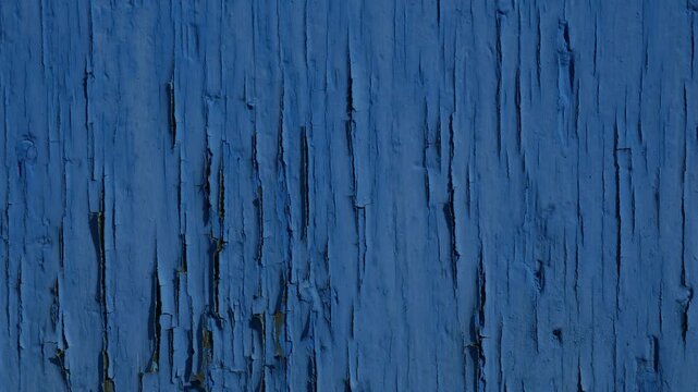 Peeling Blue Paint on Old Weathered Wooden Planks, Rustic Vintage Grunge Wood Texture 
