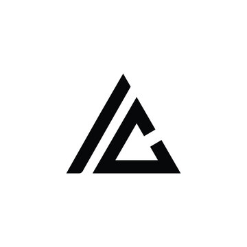 Sharp letter a and c triangle monogram logo emblem black with triangle