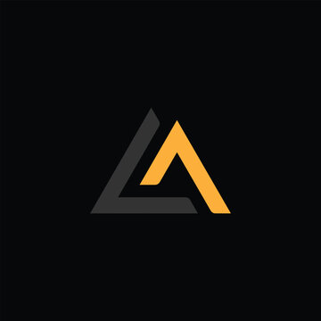 Abstract la letter logo design modern minimalist geometric symbol