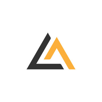 Abstract letter la monogram logo design featuring interlocked shapes