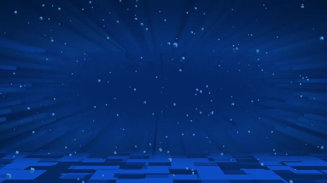 A digital tech stage glows with bright light rays and particles. This digital tech stage provides a clean background for text overlays. Use this digital tech stage loop for corporate intros.