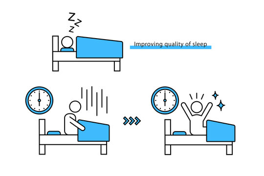 睡眠や眠りの質の改善をイメージしたイラスト