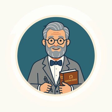 Older man with glasses and book.
