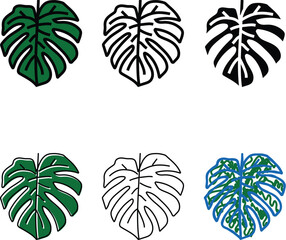 monstera plant leaf color icon vector. monstera pack plant leaf sign. isolated symbol © vectorwin